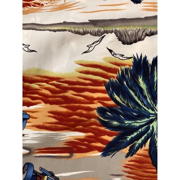 RESERVOIR Hawaiian Style Men's Button Shirt Large Palm Trees Tropical Beach NWOT - Picture 8 of 10